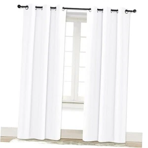 Window Curtain and Drape, 1 Panel, 42 by 42"W x 84"L (Pack of 1) Pure White - Picture 1 of 8