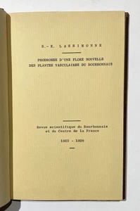 Lassimonne - Prodromes flore nouvelle plantes Bourbonnais 1923 / botanique - Picture 1 of 1