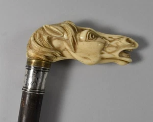 Walking Stick Cane with Carved Horse Head Handle - Picture 1 of 6
