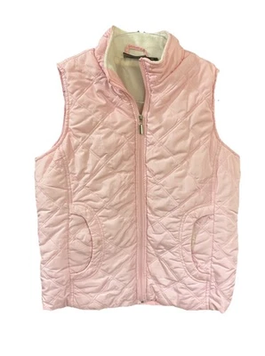 Chaleco Jane Ashley Petites Rosa y Blanco Poli Puffer Cremallera Completa PS Foto 1 de 4
