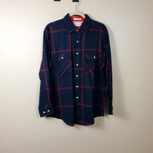Vintage St. John's Bay Blue/Red Plaid Long Sleeve Button-up Shirt Size L - Picture 1 of 9