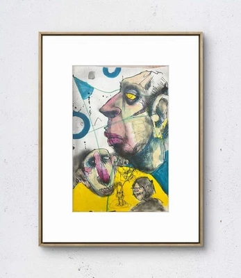 Páginas de cuaderno de bocetos aleatorias: sueños amarillos: papel: neoexpresionismo único 6x19 Foto 1 de 4