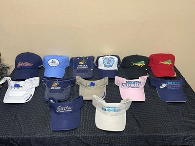 Винтажный лот (13) рыболовные шляпы крышки / козырек вышитый графический «НОВЫЙ» - Изображение 1 из 4