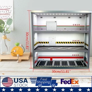 1:64 3 Capas Diecast Modelo Coche Vitrina Estacionamiento Lote Estuche con Luz LED - Imagen 1 de 8