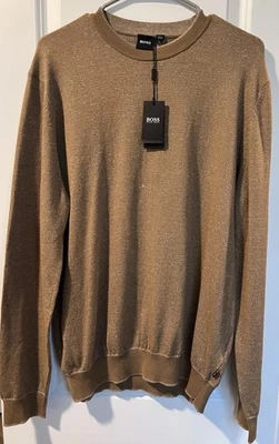 Suéter de punto beige XL de BOSS Hugo Boss para hombre nuevo con etiquetas Foto 1 de 4