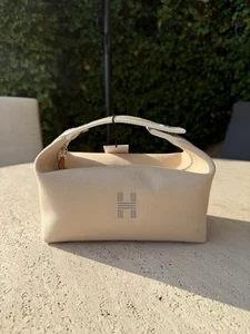 Hermes Bride a Brac Small PM Beige Taupe Naturel Canvas Beach Bag Make Up Pouch - Picture 1 of 19