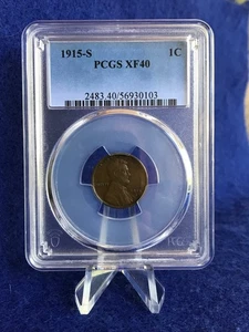 1915-S Lincoln Cent 1c Wheat Penny *PCGS XF40 Extremely Fine* - Picture 1 of 5