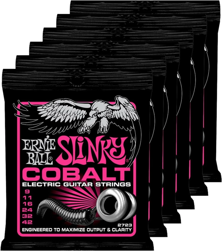 Ernie Ball 2723 Cobalt Super Slinky Electric Guitar Strings 9-42 6 Pack - Image 1 of 1