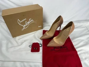 Christian Louboutin 'So Kate' Nude Patent Leather Pointe-Toe Pump SZ 38/7.5 TS - Picture 1 of 14