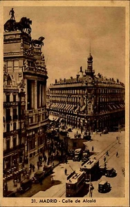 Madrid Spagna España ~1920/30 Calle de Alcalá strada magnifica tram tram - Foto 1 di 1