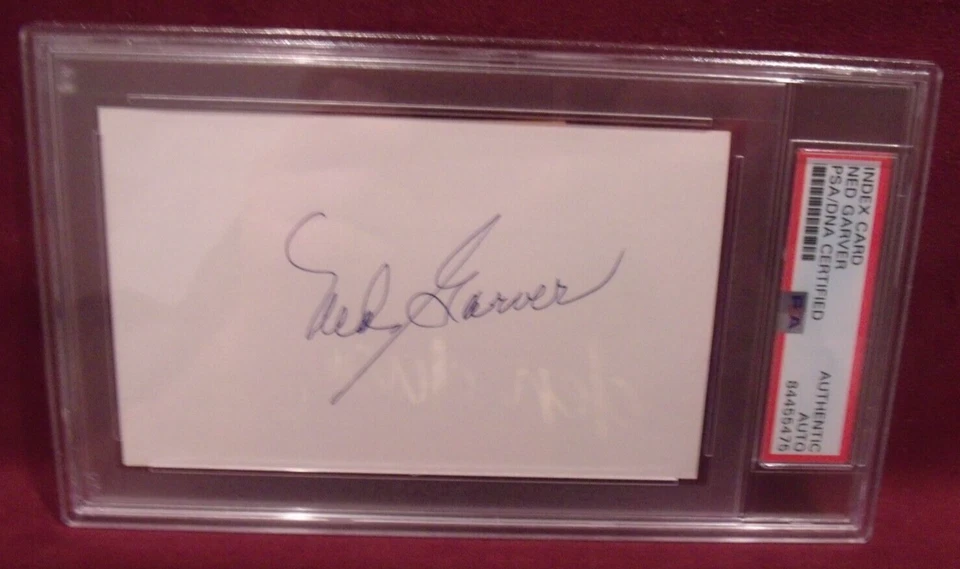 NED GARVER 1948-61 CUT SIGNATURE CARD SIGNED AUTO PSA/DNA SLABBED - Image 1 of 1