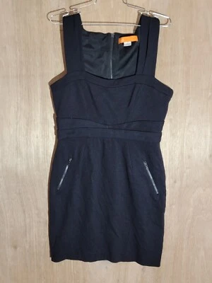 Cynthia Steffe Dress Size 10 Sleeveless Zip Rayon Sheath Above Knee Casual Black - Image 1 of 4