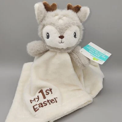 Celebrate Woodland Deer Lovey Plush Baby 1st Easter Soft Eyes Rattle - Изображение 1 из 4