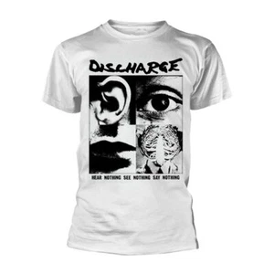 Discharge - HEAR NOTHING SEE NOTHING - New Official WHITE T SHIRT : punk - Picture 1 of 1