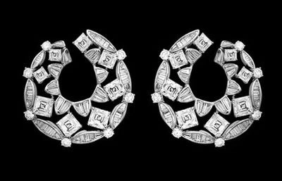 Pendientes de aro estilo moderno baguette corte paso princesa plata esterlina mujeres Foto 1 de 2