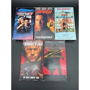 Vintage VHS LOT OF 5 FOR MEN Top Gun, Speed, Zorro, Knights Tale & Meatballs - Picture 1 of 8