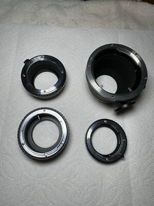 Lot of 4 adapters for Fuji X cameras (Canon FD-FX, Nikon F-FX, L/M-FX, P645-FX)