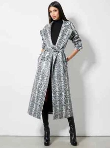ALICE &OLIVIA (XL)JARRETT VEGAN SNAKESKIN PRINT PYTHON TRENCHCOAT NWTMSRP$995.00 - Picture 1 of 18