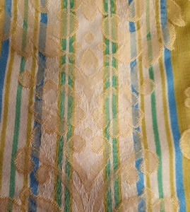 Large Floral Damask Pattern Upholstery Curtain Furnishing Fabric In Green Blue w - Picture 1 of 10