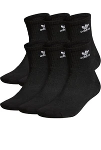 Adidas Originals Men’s 8-12/Women’s 10-13 Trefoil quarter Socks 6-Pair Size L - Picture 1 of 4