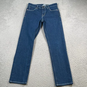 Volcom Solver Jeans Mens 29x32 Modern Straight Leg Stretch Blue Whiskers Denim - Picture 1 of 14