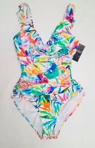 Ralph Lauren Rüschen Bügel Einteiler Badeanzug Tropical Floral Print - Bild 1 von 4