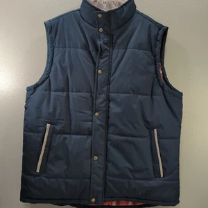 Gioberti marineblaue gefütterte Herrenweste mit kariertem Flanellfutter Größe 2X neu mit Etikett mit Defekt - Bild 1 von 11