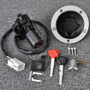 Fuel Gas Cap Ignition Switch Seat Lock W/ Key Set For Kawasaki ZX636 Ninja ZX6R - Bild 1 von 10