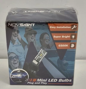 NOVSIGHT H7 LED Headlight Bulbs Super Bright Mini Size Plug & Play 6500K - Picture 1 of 7