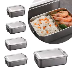 Stainless Steel Lunch Box Square Lunch Container Outdoor - Picture 1 of 17