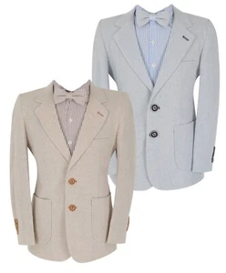 Sirri Jungen 4-teiliges selbst gemustertes Hochzeit Pageboy Set Shirt Blazer Hose & Fliege - Bild 1 von 23