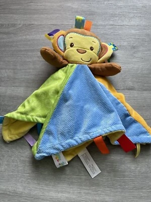 Taggies Lovey Multicolor Monkey Security Blanket Plush Baby Toy - Image 1 of 4