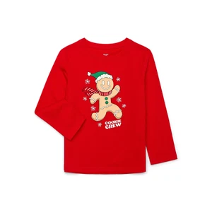 Holiday Time Christmas Toddler Graphic T-Shirt Tee Long Sleeve 12M Gingerbread - Picture 1 of 2