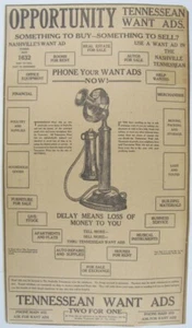 Vintage 1924 Nashville Telephone LARGE Newspaper Print Ad - Picture 1 of 4