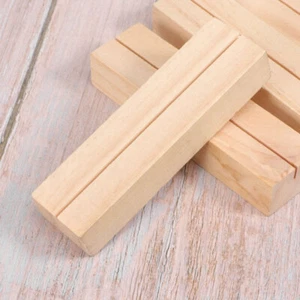 10 Pcs Massive Holzbasis Klebriger Notenhalter Holzfotohalter Postkartenregal - Bild 1 von 11