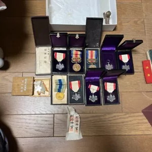 "Used" Former Japanese Army Insignia Ribbon Medal 11 Piece Set From JP - Picture 1 of 7