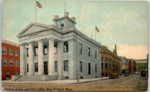 UFFICIO POSTALE Custom House NEW BEDORD, Massachusetts MA - Cartolina postale - Foto 1 di 2