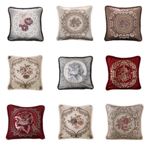Flower Embroidery Square Cushion Cover Home Sofa Car Office Throw Pillow Case - Picture 1 of 6