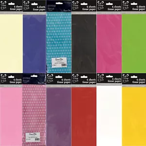 6 Blatt Seidenpapier Wickelrolle Farben rosa rot blau weiß fuchsia SÄUREFREI - Bild 1 von 23