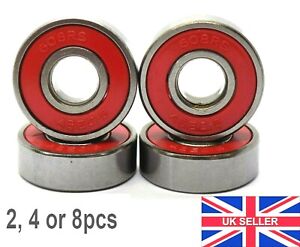 ABEC 5 Bearings 608RS Red Bearing for Scooter Skateboards 8mm x 22mmx 7mm Abec5