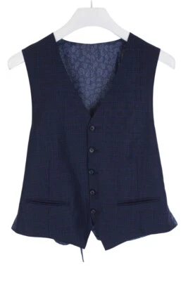 SUITSUPPLY Ferrara Waistcoat Men's UK 38S Button Up Wool Pockets Vest Blue - Image 1 of 4