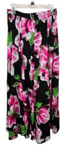 Falda Roz & Ali WM Floral Rosa Verde Negro Blanco Cintura Elástica Poliéster? - Imagen 1 de 4