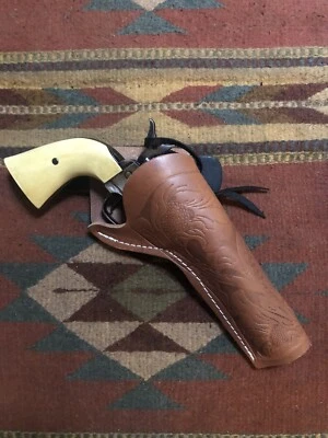 适合 Colt SAA Uberti Cattleman Pietta EMF 1873 4.75 英寸西部枪套十字拉 — 第 1/4 张图片