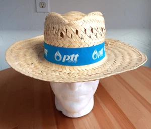 Straw Summer Beach Hat Mens Womens Weaved PTT Group Beige Tan - Picture 1 of 6