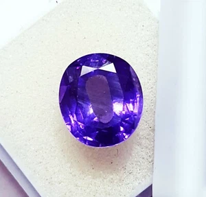 Violet Amethyst Oval Cut 10.80 Ct Certified Loose Gemstone With Free Gift - Picture 1 of 7