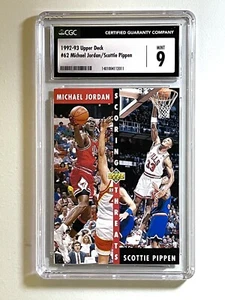 1992-93 Upper Deck 62 Michael Jordan Scottie Pippen Scoring Threats CGC 9 Graded - Picture 1 of 2