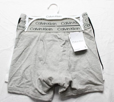 Paquete de 3 calzoncillos boxer Calvin Klein de algodón elástico DH3 multicolor mediano para niños nuevos con etiquetas Foto 1 de 4