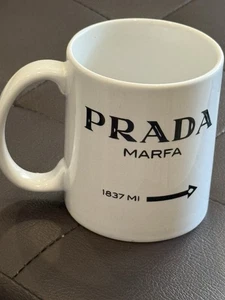 Prada Marfa Mug 1837 MI White Ceramic Coffee Cup Texas Art Decor Microwave Safe - Picture 1 of 4