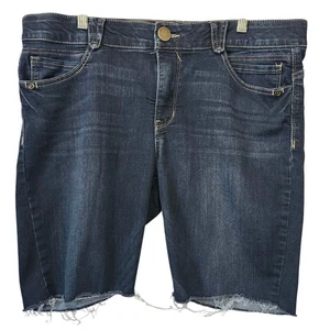Bermudas de mezclilla Democracy Ab'solution recortadas para mujer talla 16 lavado oscuro - Imagen 1 de 7