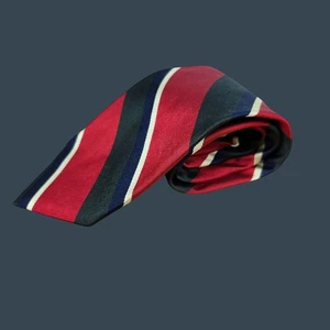 Stonehaven Mens Red & Navy Striped Necktie - Picture 1 of 5